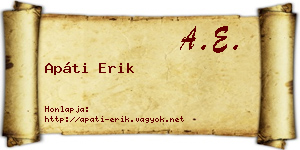 Apáti Erik névjegykártya